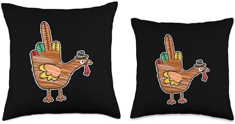 Thanksgiving Middle Finger Throw Pillow - Image 3