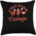Turkey Meat Thanksgiving Shirt Pilgrim Costume Chillin Thanksgiving Autumn Fall Turkey Throw Pillow, 18x18, Multicolor by Unknown