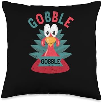Thanksgiving Decor Turkey Bacon Pilgrim Costume Gobble Cute Turkey Pilgrim Funny Thanksgiving Day Throw Pillow, 16x16, Multicolor by Unknown