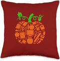 Teacher Tools Pumpkin Shape Thanksgiving Autumn Job Team Throw Pillow by Unknown