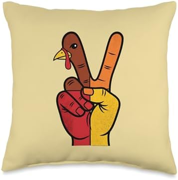 Peace Turkey Design for Thanksgiving Throw Pillow by Unknown