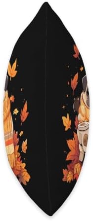 Pug Fall Autumn Leaves Pumpkin Spice Latte Dog Kawaii Throw Pillow - Image 2