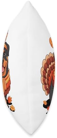 Thanksgiving Turkey Rottweiler Rottweilers Rottie Throw Pillow - Image 2