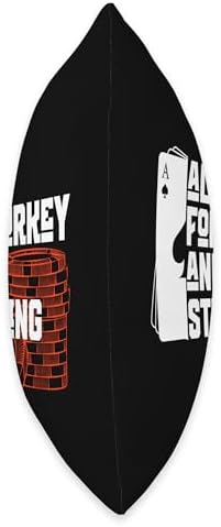 All In for Turkey and Stuffing, Funny Thanksgiving for Poker Throw Pillow - Image 2
