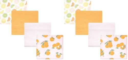Hudson Baby Unisex Baby Cotton Flannel Receiving Blankets, Citrus Orange, One Size (Pack of 2) by HudsonBaby