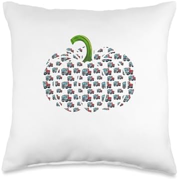 Trucks Costume Driver Halloween Thanksgiving Pumpkin Throw Pillow by Unknown