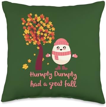 Nursery Rhymes Humpty Story Kids Outfit Matching Funny Kids Thanksgiving Humpty Dumpty Fall Teacher mom Throw Pillow, 16x16, Multicolor by Unknown