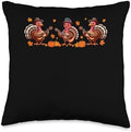 Three Thanksgiving Turkeys Playing Guitar Instrumentalist Throw Pillow by Unknown