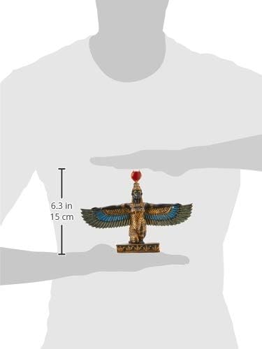 Design Toscano Isis Woman Diety of Beauty Egyptian Decor Figurine Statue, 8 inches wide, 6 inches tall, Cast Stone Resin, Full Color Paint
