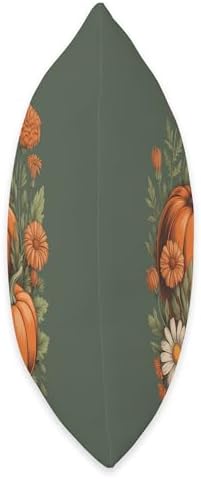 Hello Fall Vintage Thanksgiving Floral Botanical Pumpkin Throw Pillow - Image 2