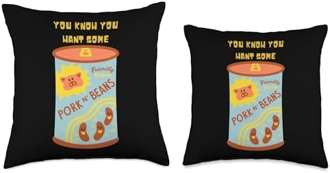 Funny Thanksgiving Pork and Beans Dinner Throw Pillow, 18x18, Multicolor - Image 3