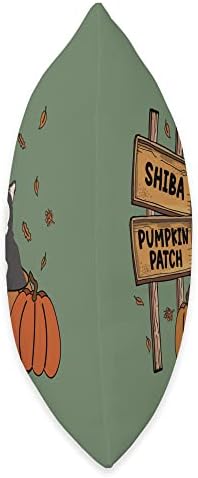 Shiba Inu Pumpkin Patch Dog Lovers Thanksgiving Halloween Throw Pillow - Image 2