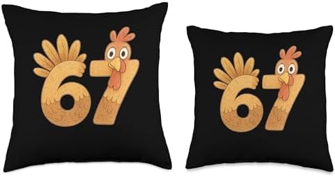 Funny 67 Turkey Meme Design for Thanksgiving Fans Throw Pillow - Image 3