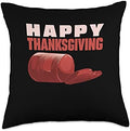 Canned Cranberry Sauce Jellied Happy Thanksgiving Throw Pillow by Unknown