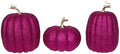 Vickerman 8" Pink Pumpkins Assorted Set of 3. Three Pieces Assorted, Sizes: 9"(W) x 8"(H),7.5"(W) x 8"(H), 6.25"(W) x 8"(H). Fabric Pumpkin with styrofoam Inner. by Vickerman