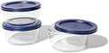 6-Piece Glass Food Storage Containers Set (3 Containers + 3 BPA-Free Lids) | 2-Cup, Leakproof | Microwave, Freezer, Oven & Dishwasher Safe | Ideal for Meal Prep & Pantry Organization, Blue