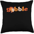 Thanksgiving Decor Turkey Bacon Pilgrim Costume Funny Thanksgiving Day Turkey Trot Fall Women Mens Gobble Throw Pillow, 18x18, Multicolor by Unknown