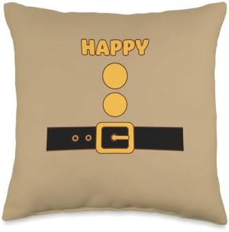 Thanksgiving Happy Elf Belt Design - Funny Thanksgiving Throw Pillow by Unknown