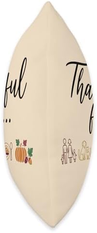 Cute Fall Design for Thanksgiving - Thankful Icons Throw Pillow - Image 2