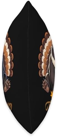 Funny Black Bear with Turkey Feathers Thanksgiving Throw Pillow - Image 2