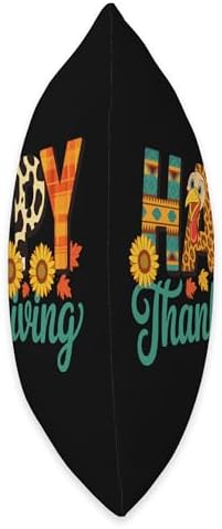 Retro Happy Thanksgiving - Turkey Sunflower Leopard Print Throw Pillow - Image 2