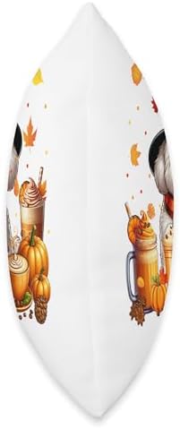 Maltipoo Thanksgiving Drinks Coffee Fall Leaves Pumpkins Throw Pillow - Image 2