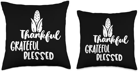 Thankful Grateful Blessed Thanksgiving Fall Autumn Throw Pillow - Image 3