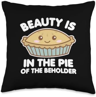 Beauty Is in The Pie of The Beholder Thanksgiving (Dark) Throw Pillow by Unknown