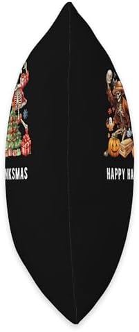 Halloween Thanksgiving Christmas HalloThanksMas Skeleton Throw Pillow - Image 2