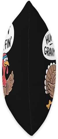 Funny Huffin For Stuffin Running Turkey Runner Thanksgiving Throw Pillow - Image 2