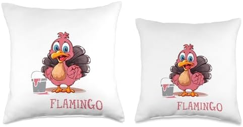 Funny Thanksgiving Turkey Pink Flamingo I Don't See Any Turkey I'm A Flamingo Funny Thanksgiving Throw Pillow, 16x16, Multicolor - Image 3