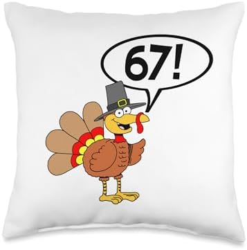 Thanksgiving Turkey Pilgrim 6 and 7 Holiday Throw Pillow by Unknown