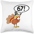 Thanksgiving Turkey Pilgrim 6 and 7 Holiday Throw Pillow by Unknown