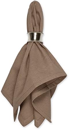 DII Solid Pastel Napkin Set Cotton, Machine Washable, 20x20 Inch, Mushroom, 6 Count - Image 3