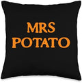Mrs Potato Thanksgiving Matching Outfits Couples Women Throw Pillow by Unknown