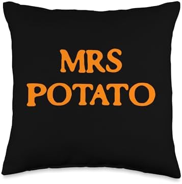 Mrs Potato Thanksgiving Matching Outfits Couples Women Throw Pillow by Unknown