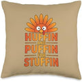 Thanksgiving Turkey Trot, Huffin and Puffin for Stuffin Throw Pillow by Unknown