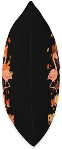Friends Thanksgiving Three Cute Flamingos Fall Tree Pilgrim Throw Pillow - Image 2