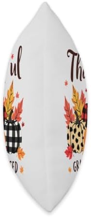 Thanksgiving Autumn Fall Pumpkin Thankful Grateful Blessed Throw Pillow - Image 2