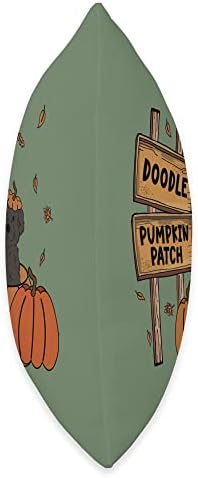 Labradoodle Pumpkin Patch Dog Lovers Thanksgiving Halloween Throw Pillow - Image 2