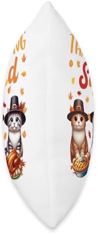 Thanksgiving Squad Three Cute Cats Costume Autumn Throw Pillow - Image 2