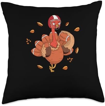 Turkey Meat Thanksgiving Shirt Pilgrim Costume Thanksgiving Turkey Quarterback Football Player Coach Fan Throw Pillow, 18x18, Multicolor by Unknown