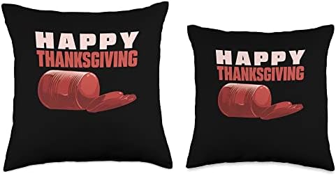 Canned Cranberry Sauce Jellied Happy Thanksgiving Throw Pillow - Image 3
