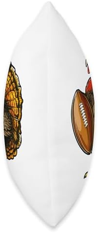 Funny Turkey Football Thanksgiving Food Sports Family Thanks Throw Pillow - Image 2