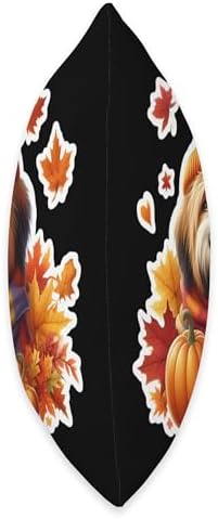 Autumn Fall Briard Dog Owner Thanksgiving Mom Dad Pumpkin Throw Pillow - Image 2