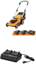 LawnMaster CLMF4819A 48V MAX* 19-inch Brushless Cordless Mower with 2X24V MAX* 4.0Ah Battery and a Dual Charger +Dual Channel Battery Charger 24LFC15-ETL Suit for LawnMaster 24V / 48V Cordless Machine