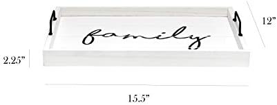 Elegant Designs HG2000-WFM Decorative Wood Serving Tray w/Handles, 15.50" x 12", Family - Image 3