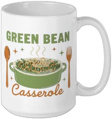 Green Bean Casserole Retro Thanksgiving Dinner Humor Ceramic Mug, White, 15oz - Image 2