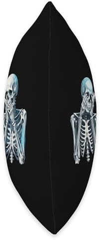 Speak Hear See No Evil Skeleton Three Wise Skeletons Throw Pillow