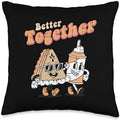 Thanksgiving Pie Whip Cream Better Together Women Kids Men Throw Pillow by Unknown